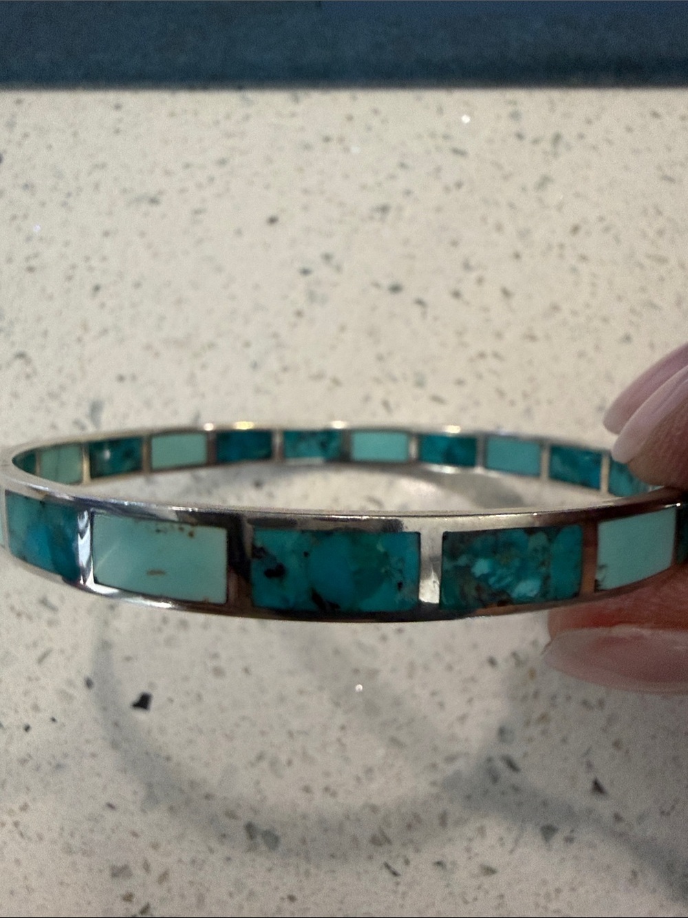 Silpada “high seas” turquoise and silver bangle Rare